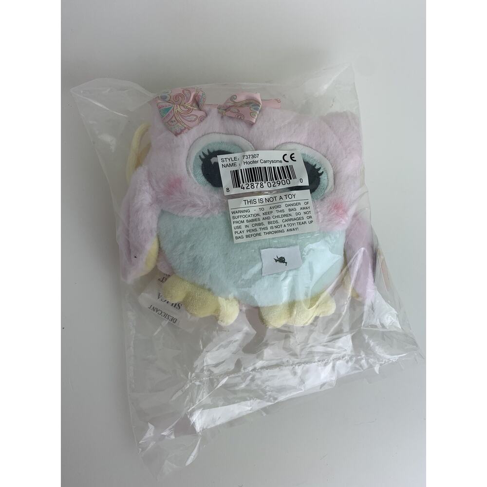 Bearington Hooter Carrysome, Girls Plush Pink Owl‎ Stuffed Animal Purse, Handbag - Picture 2 of 3